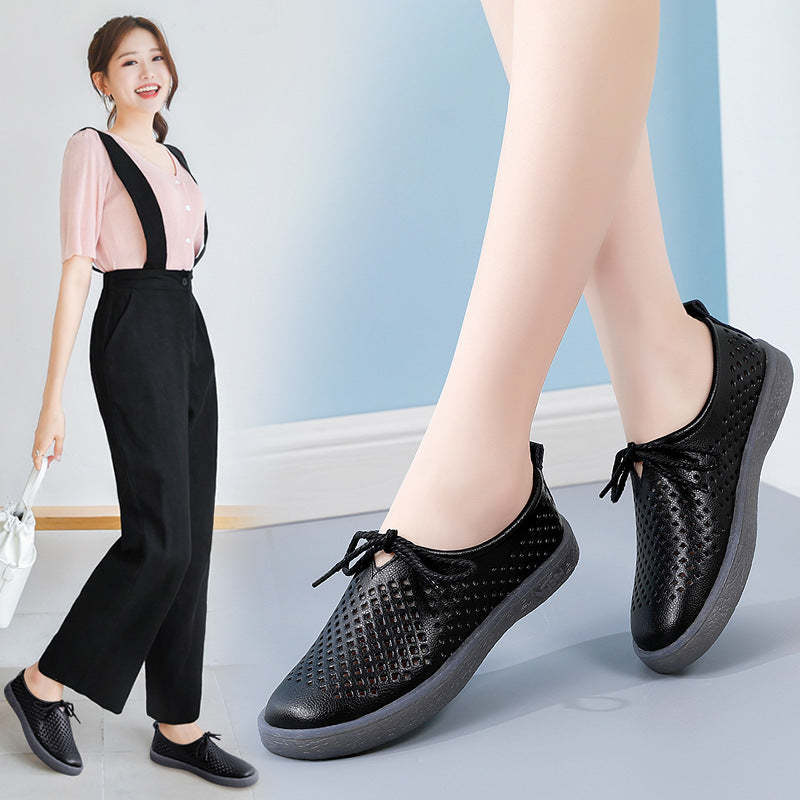 Owlkay Breathable Soft Flat Soles Lace Up Shoe