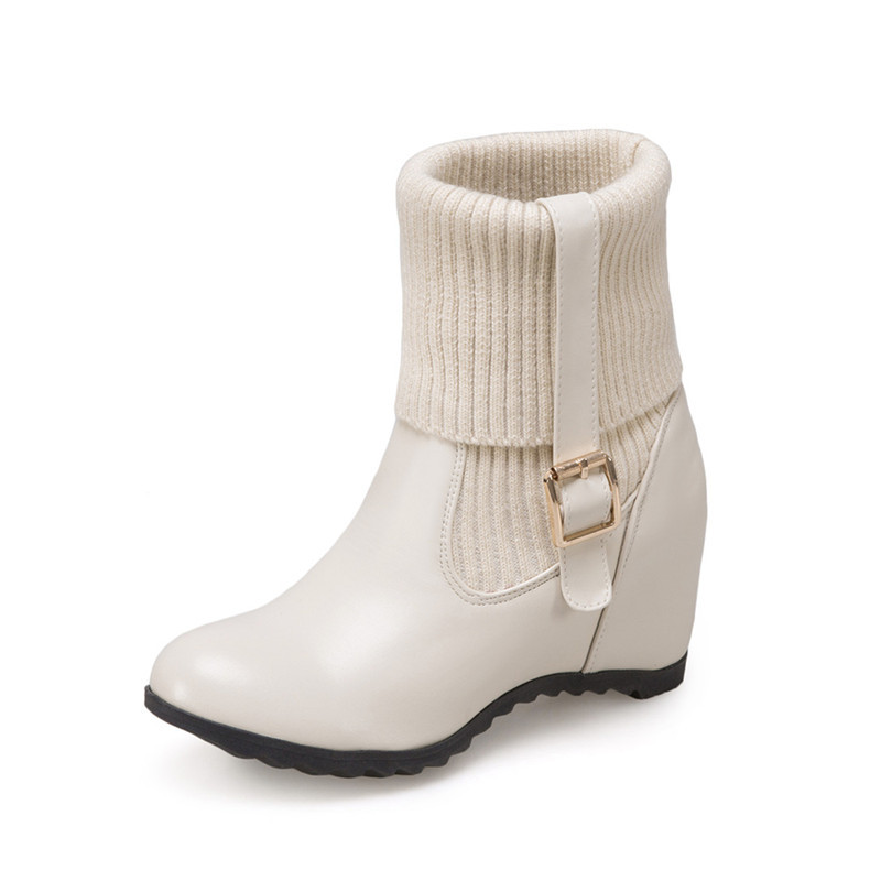 Non Slip Hidden Wedge Sock Boots Pull on Ankle Bootie