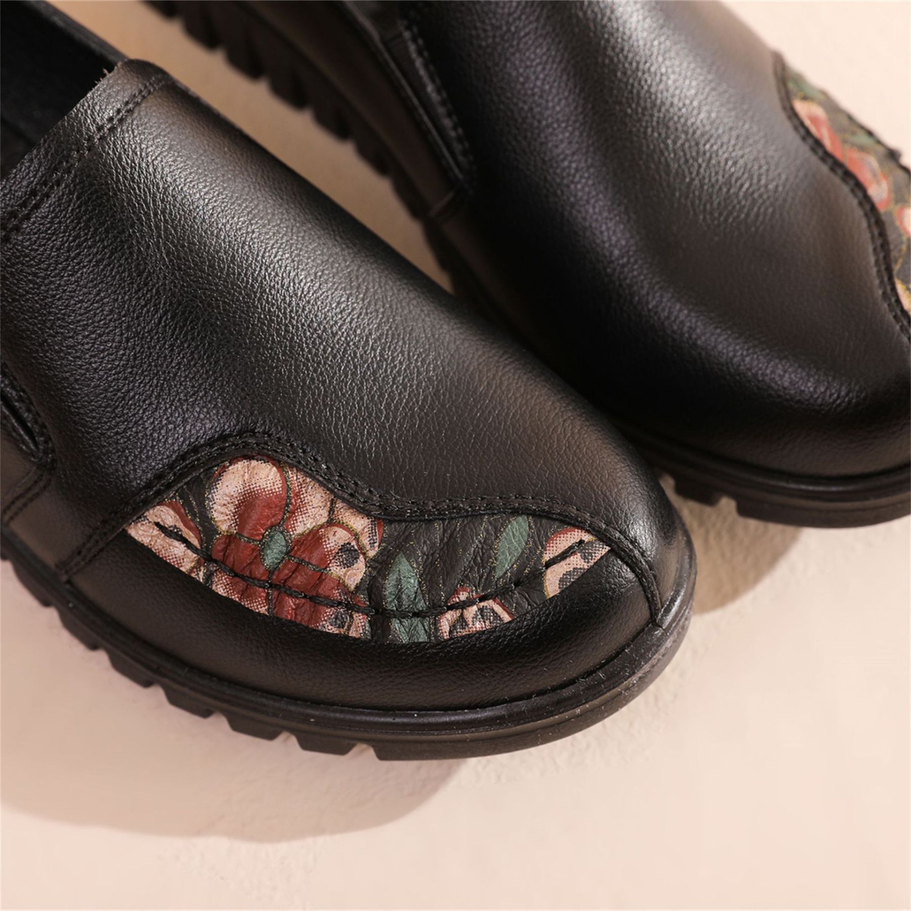 Leather Flats Wide Fit Shoes