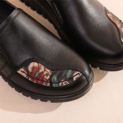 Leather Flats Wide Fit Shoes