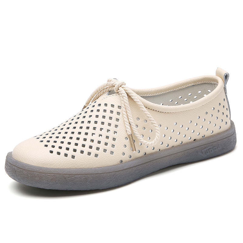 Owlkay Breathable Soft Flat Soles Lace Up Shoe
