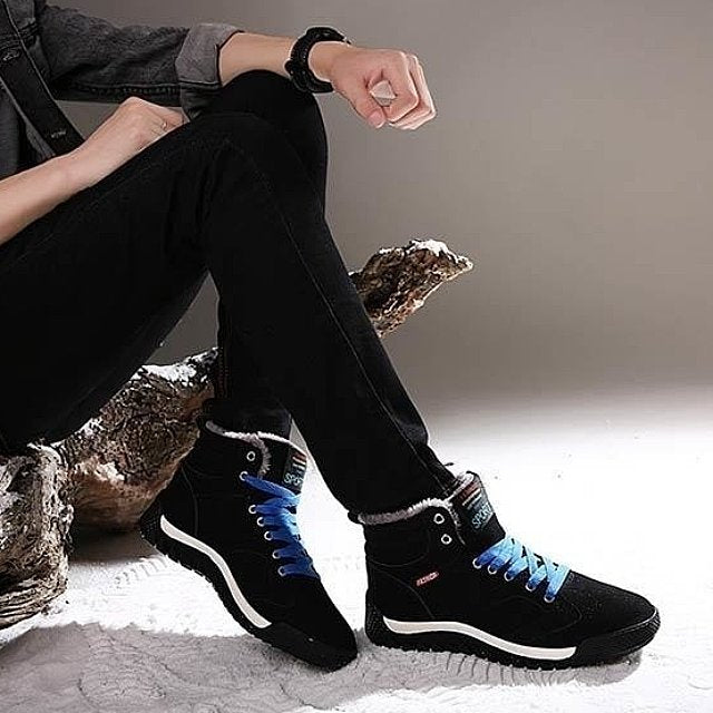 Men Warm Orthopedic Shoes Round Toe Ankle Snow Boots