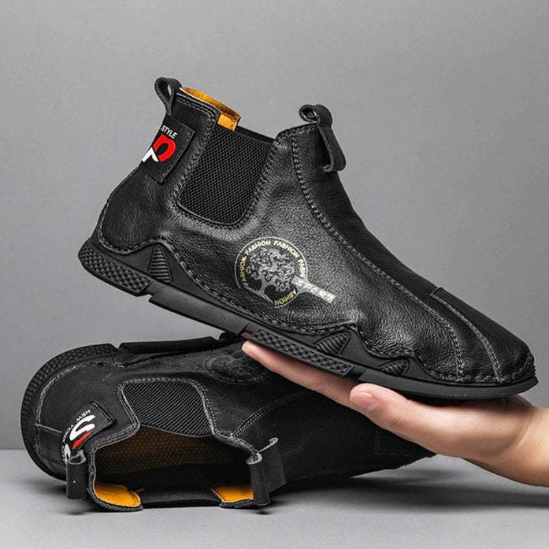 Men Plush Ankle Boots Premium Leather Casual Orthopedic Shoes