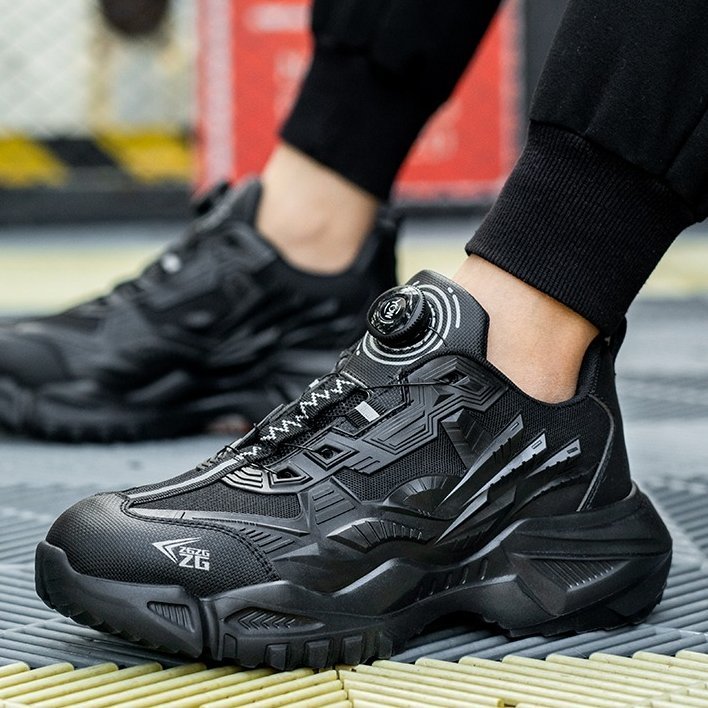 Plus Size Orthopedic Sports Sneakers Steel Toe Rotary Button Stylish