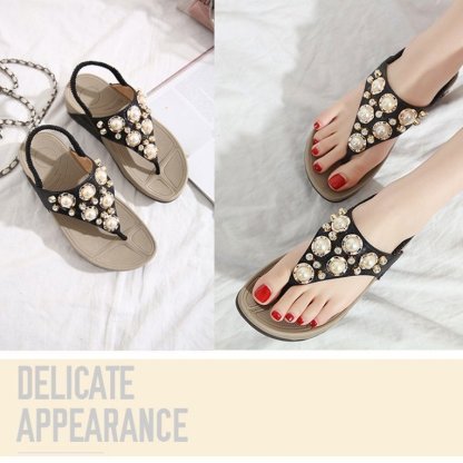 Arch Support Sandals For Women Back Strap Soft Thong Rhinestone Bling Flip-flops Stylish Summer Season