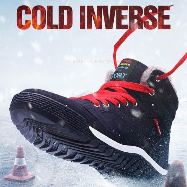 Men Warm Orthopedic Shoes Round Toe Ankle Snow Boots