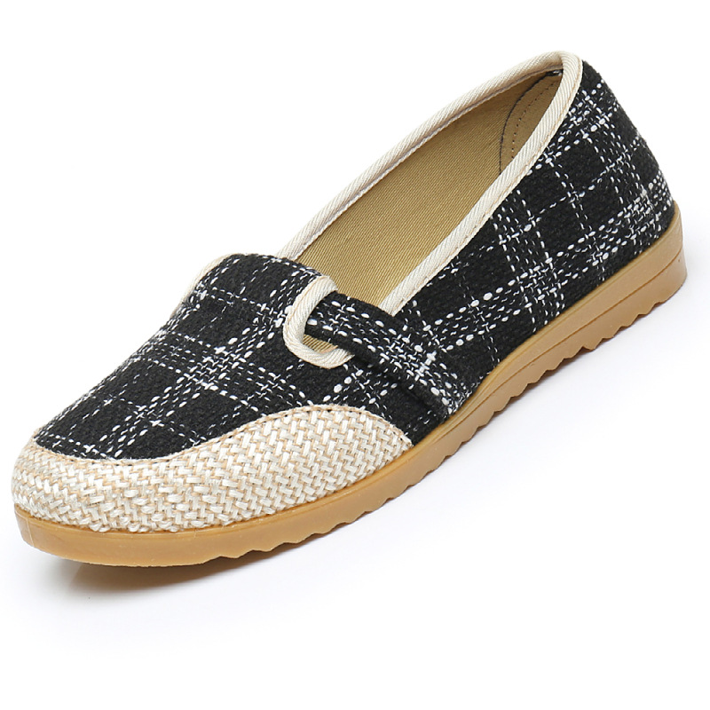 Owlkay Spring New Women's Shoes Soft Sole Non-slip Canvas Shoes Women's Shoes Beef Tendon Sole Mother's Shoes