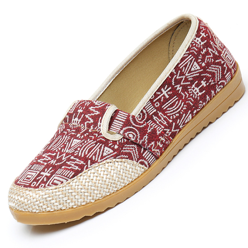 New Canvas Shoes Casual Tendon Bottom Women's Shoes Non-slip Soft Bottom Mother Shoes Slip On Single Shoes