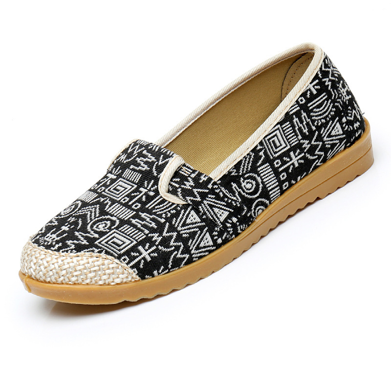 Owlkay Spring New Women's Shoes Soft Sole Non-slip Canvas Shoes Women's Shoes Beef Tendon Sole Mother's Shoes