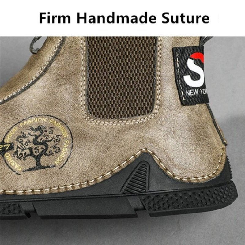 Men Plush Ankle Boots Premium Leather Casual Orthopedic Shoes