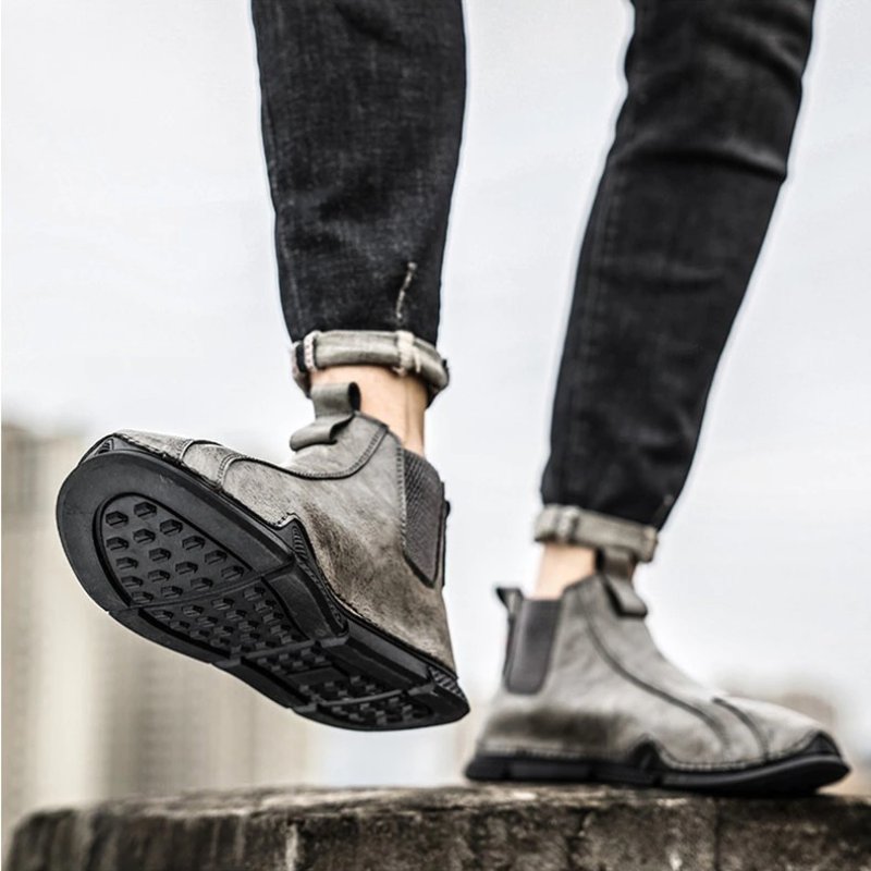 Men Plush Ankle Boots Premium Leather Casual Orthopedic Shoes