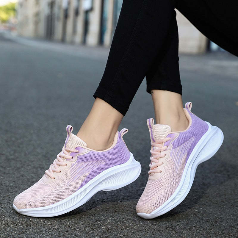 Women Orthopedic Shoes Thick Sole Gradient Colorful Sports Sneakers