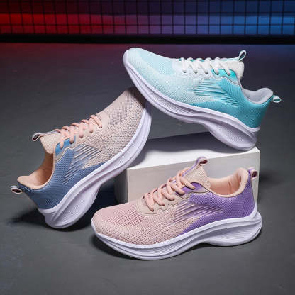 Women Orthopedic Shoes Thick Sole Gradient Colorful Sports Sneakers
