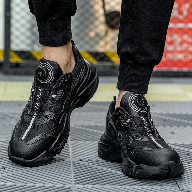 Plus Size Orthopedic Sports Sneakers Steel Toe Rotary Button Stylish