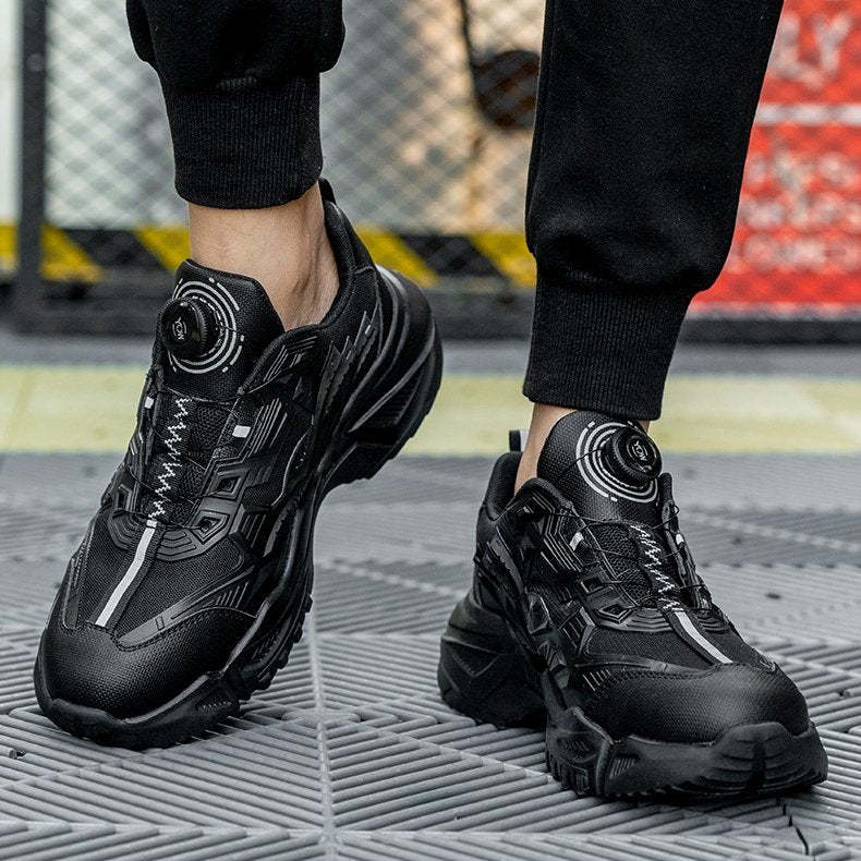 Plus Size Orthopedic Sports Sneakers Steel Toe Rotary Button Stylish