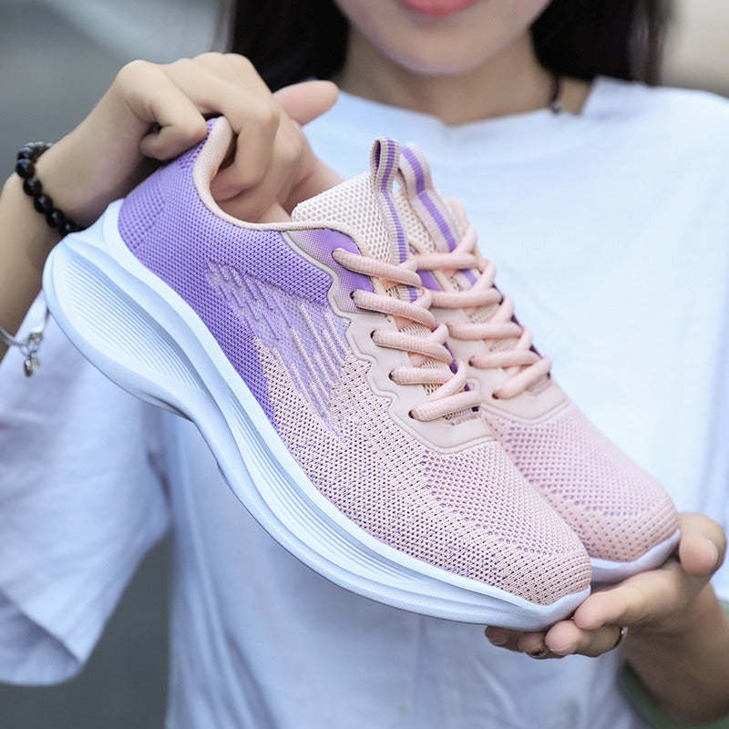 Women Orthopedic Shoes Thick Sole Gradient Colorful Sports Sneakers
