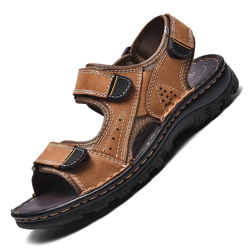 Men's Sandals Outdoor Genuine Leather Breathable Men's Sandals Leather Handmade
