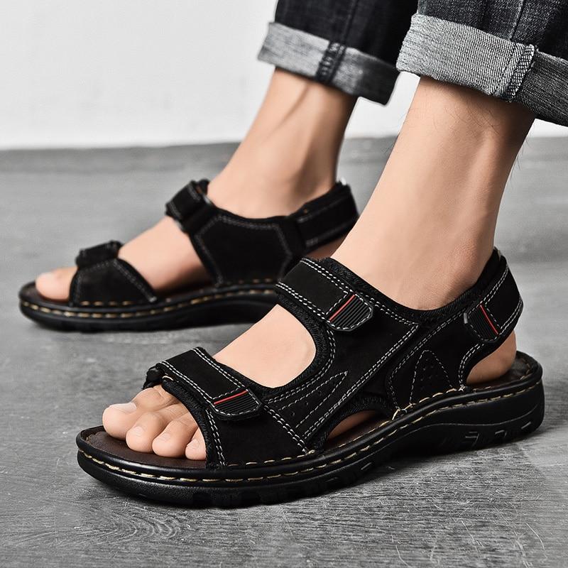 Men's Sandals Outdoor Genuine Leather Breathable Men's Sandals Leather Handmade