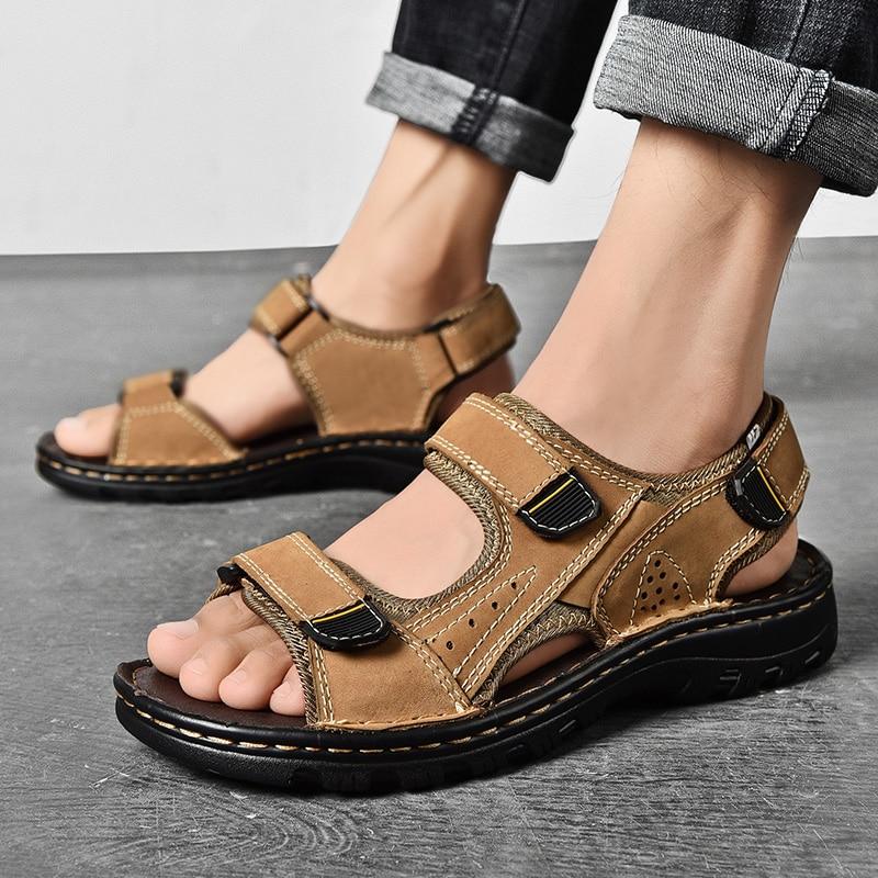 Men's Sandals Outdoor Genuine Leather Breathable Men's Sandals Leather Handmade