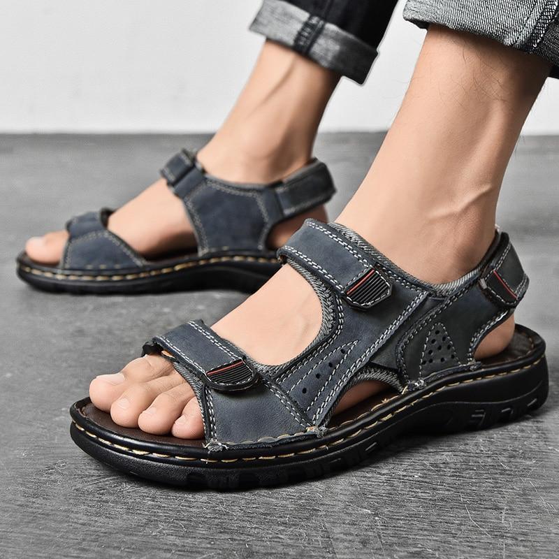 Men's Sandals Outdoor Genuine Leather Breathable Men's Sandals Leather Handmade