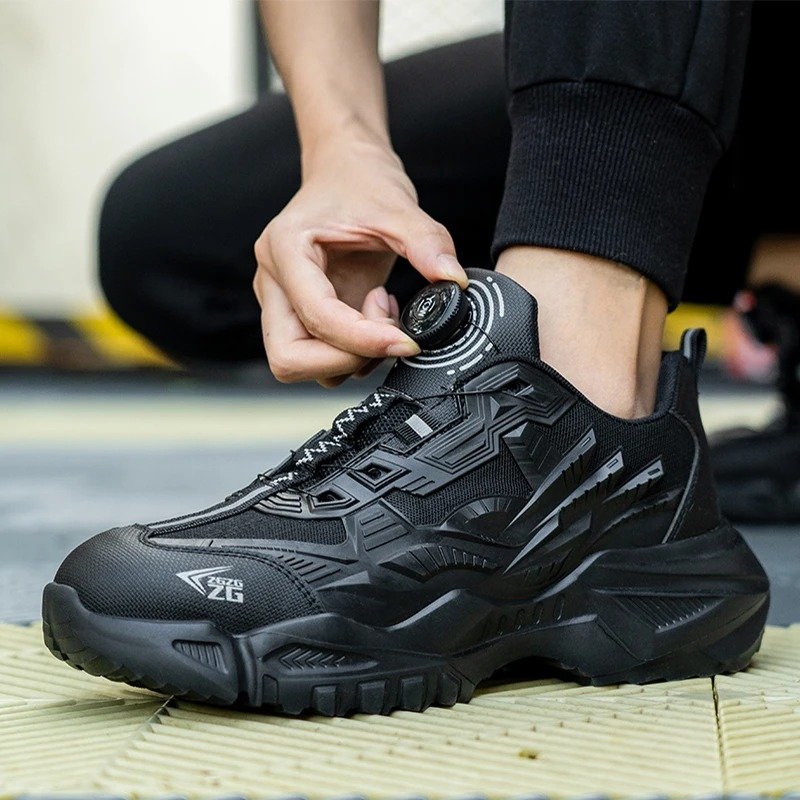 Plus Size Orthopedic Sports Sneakers Steel Toe Rotary Button Stylish