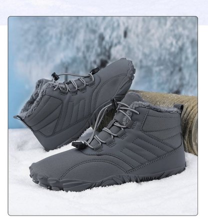 Winter Plush Warm Waterproof Anti-Slip Barefoot Shoes Outdoor Hiking Sneakers