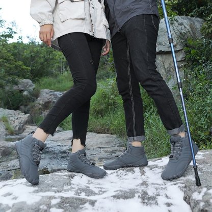 Winter Plush Warm Waterproof Anti-Slip Barefoot Shoes Outdoor Hiking Sneakers