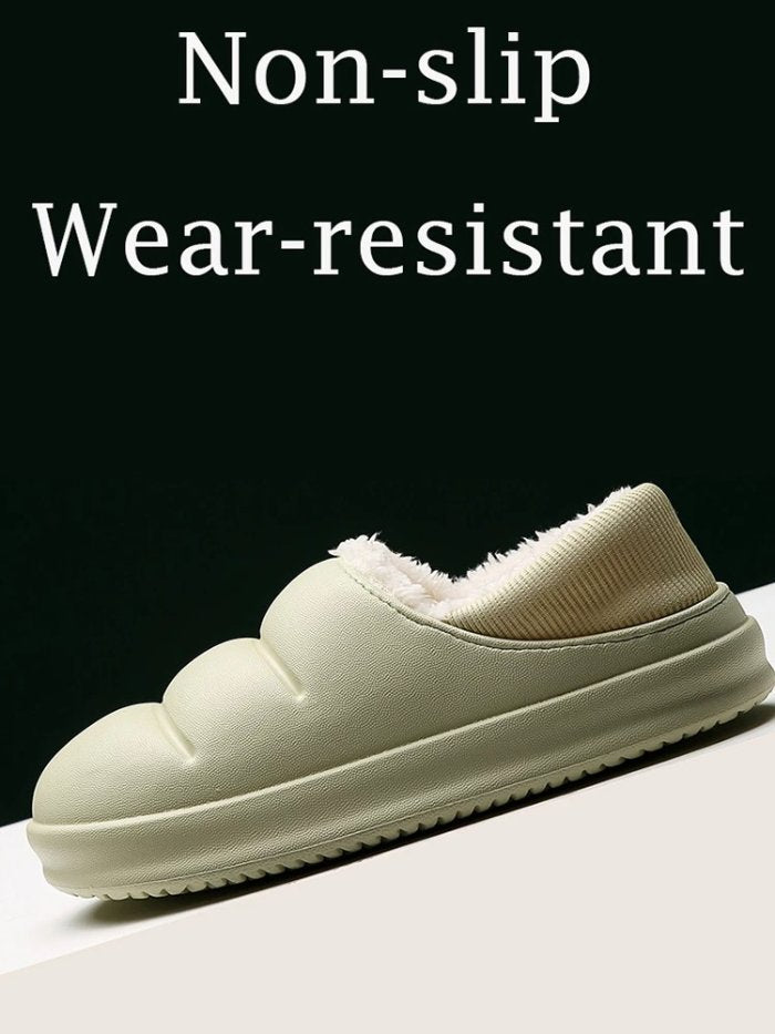 Winter Women Fur Slippers Waterproof Warm Plush Indoor Home