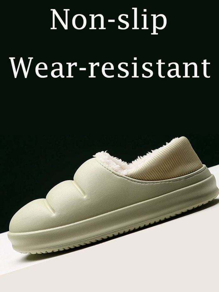 Winter Women Fur Slippers Waterproof Warm Plush Indoor Home
