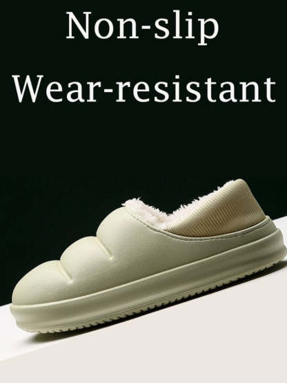 Winter Women Fur Slippers Waterproof Warm Plush Indoor Home