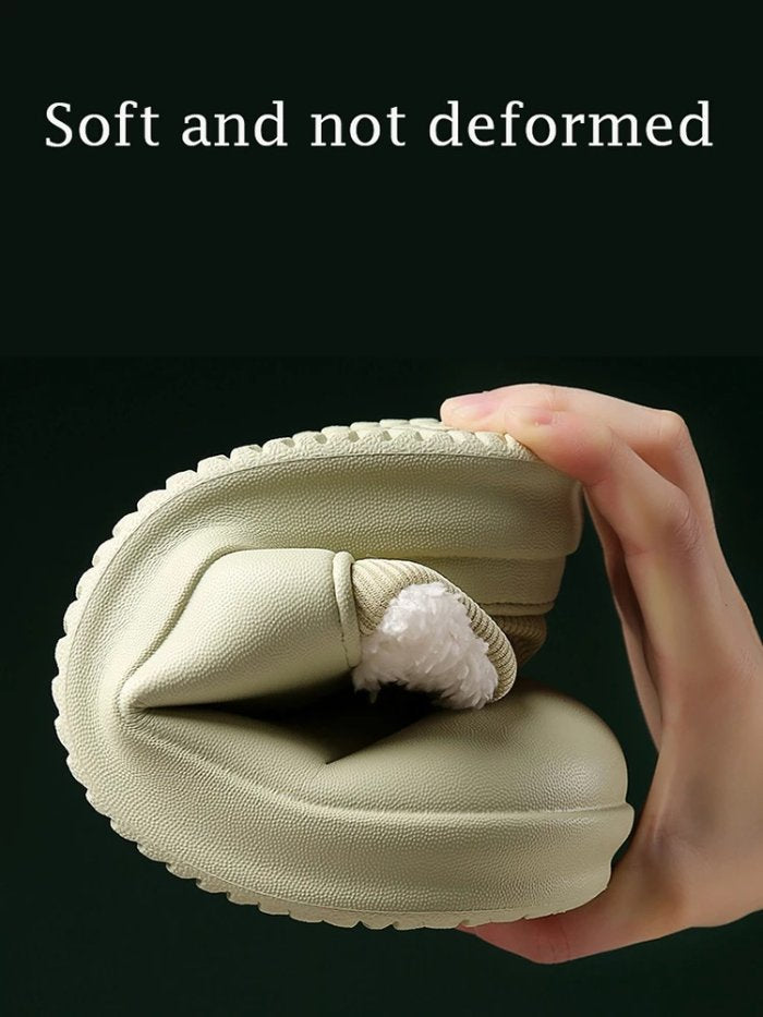 Winter Women Fur Slippers Waterproof Warm Plush Indoor Home