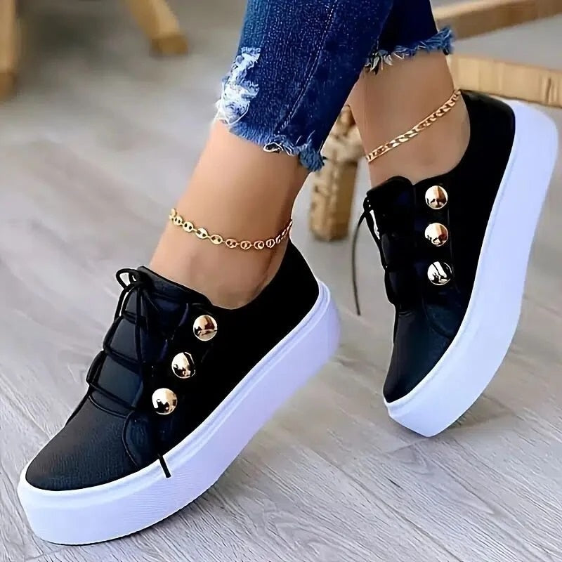 Orthopedic Women Shoes Arch Support Breathable Comfortable Round Toe Box Lace Up Anti-Slip Fashion Shoes