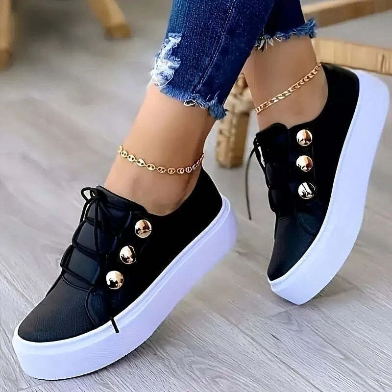 Orthopedic Women Shoes Arch Support Breathable Comfortable Round Toe Box Lace Up Anti-Slip Fashion Shoes