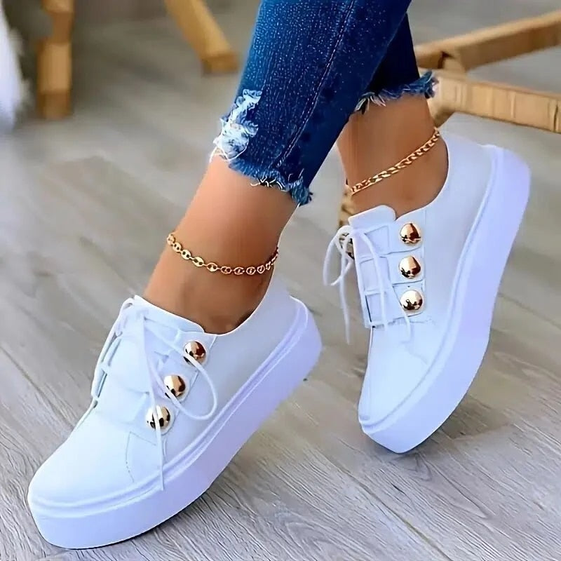 Orthopedic Women Shoes Arch Support Breathable Comfortable Round Toe Box Lace Up Anti-Slip Fashion Shoes