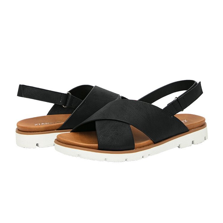 Elastic Flat Bunion Protective Wide Sandals