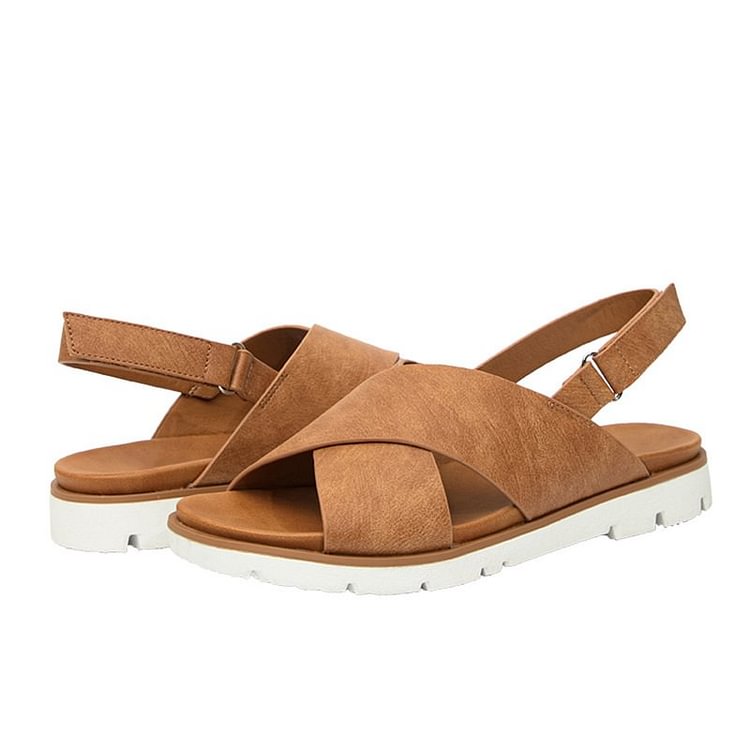 Elastic Flat Bunion Protective Wide Sandals
