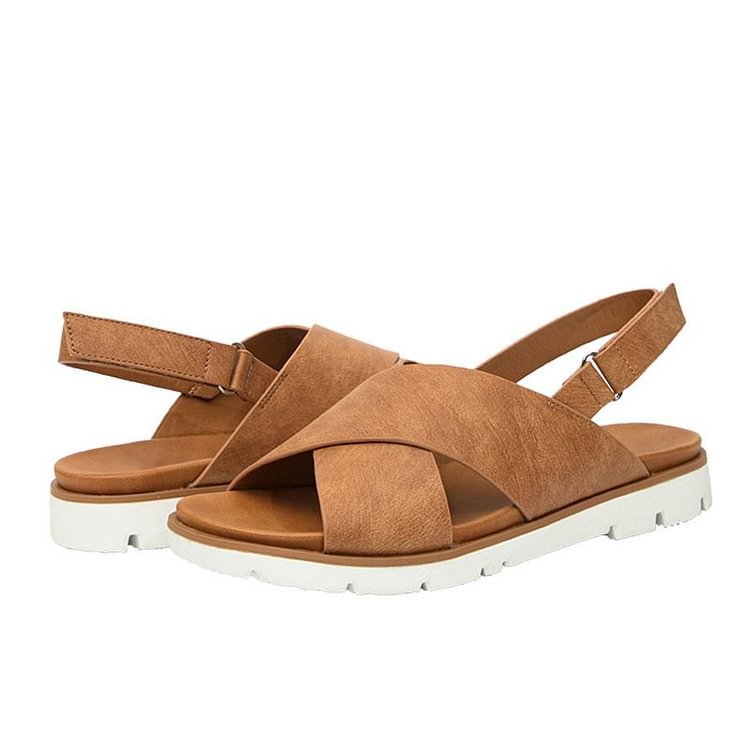 Elastic Flat Bunion Protective Wide Sandals
