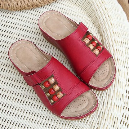 Orthopedic Wedge Heel Slip On Open Toe Mules Sandals Womens Slipper