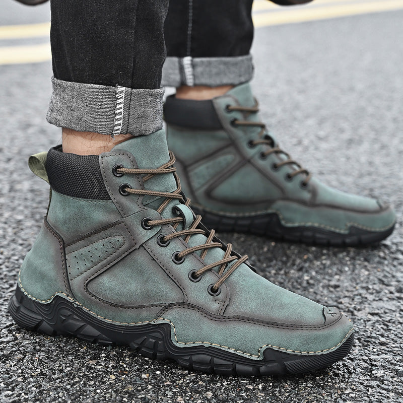 Men Casual Ankle Boots Leather Winter Orthopedic Shoes