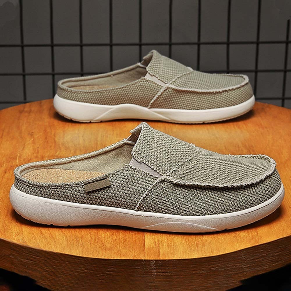 Summer New Men's Light Casual Denim Slip On Half Slippers