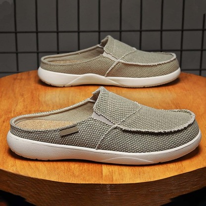 Summer New Men's Light Casual Denim Slip On Half Slippers