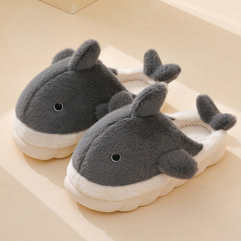 Heel-covered Powder Blue Super Soft Warm and Anti-slip Fluffy Slippers