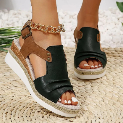 Women's Thick-Soled Buckle Wedge Sandals