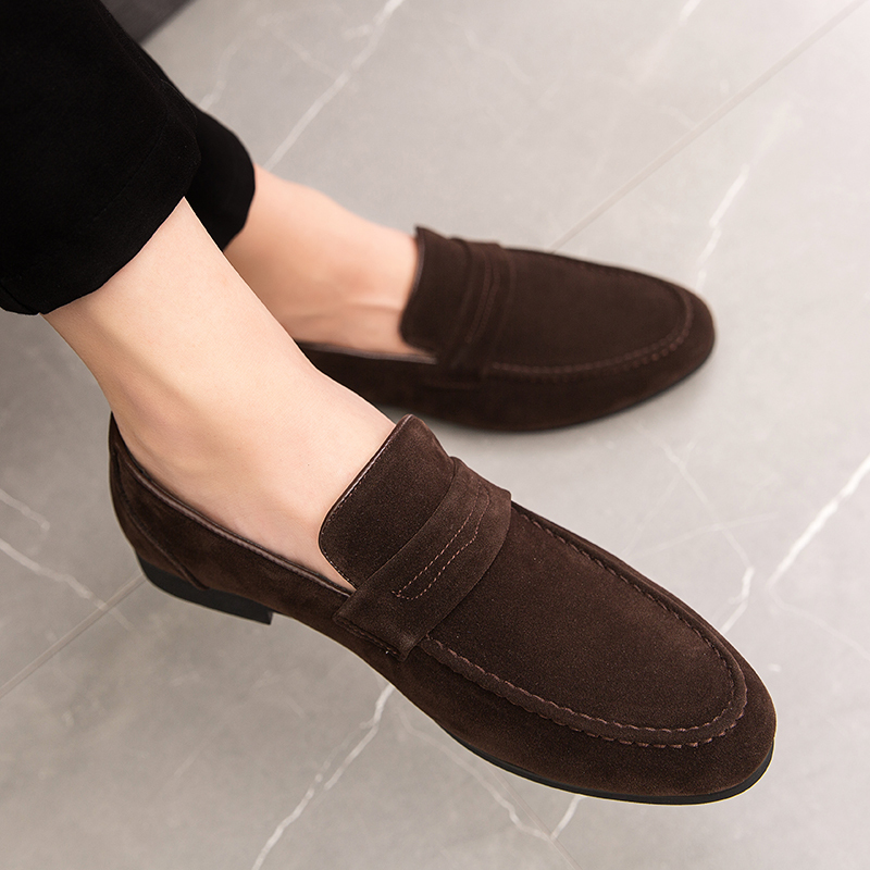 Square-heeled Suede Loafers for Men