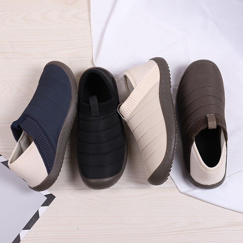Men Fur Slippers Anti-slip Waterproof Indoor Slides