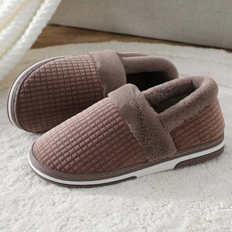 Men Colorful Home Fur Slippers Winter Shoes