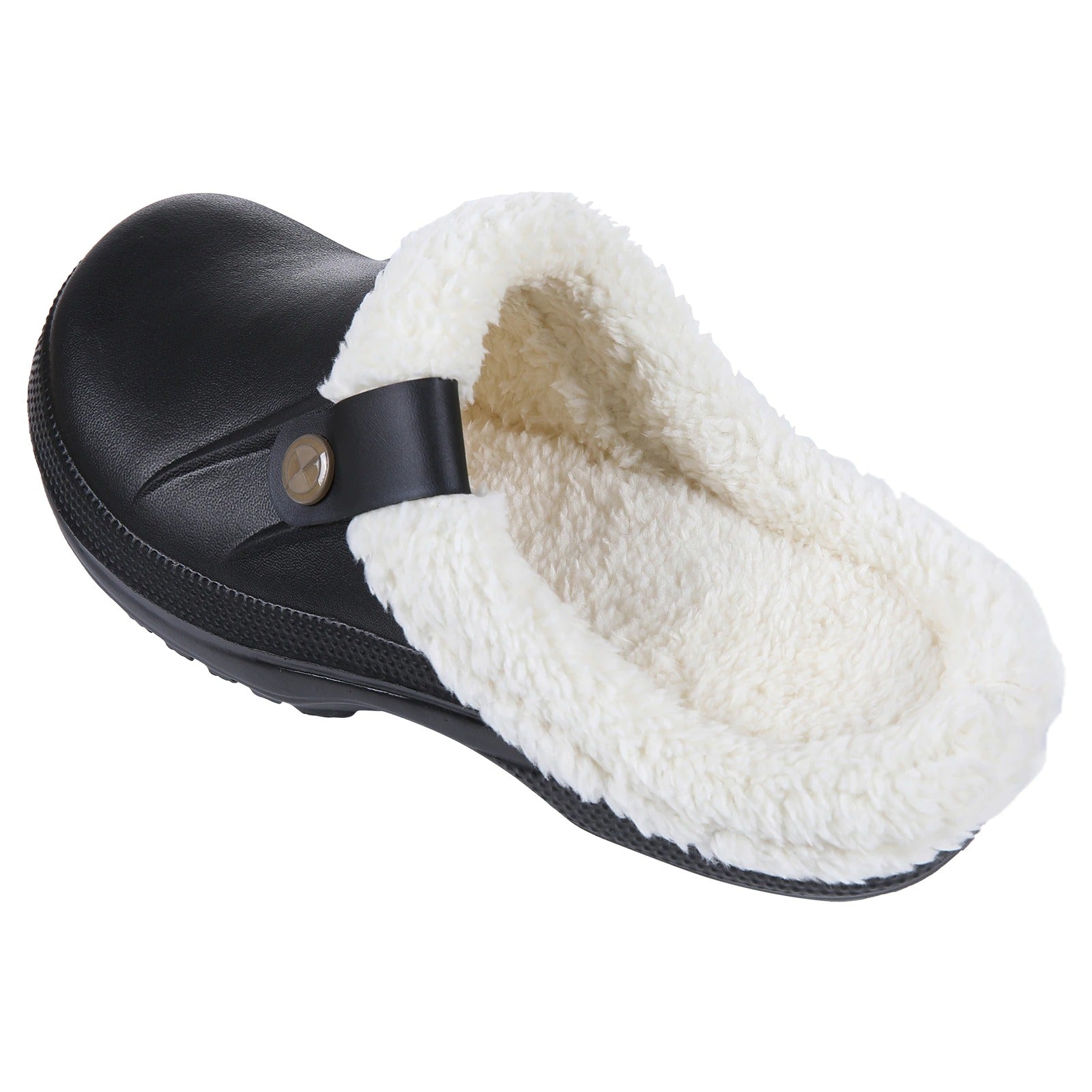 Plush Winter Slippers Women Heel Support Waterproof Slides