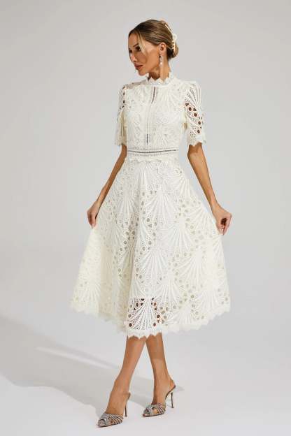 Elegant Lace Midi Dress for Women