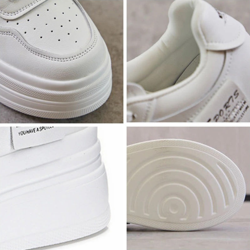 Comfy and Fancy Genuine Leather 8cm Platform Sneaker