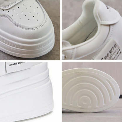 Comfy and Fancy Genuine Leather 8cm Platform Sneaker